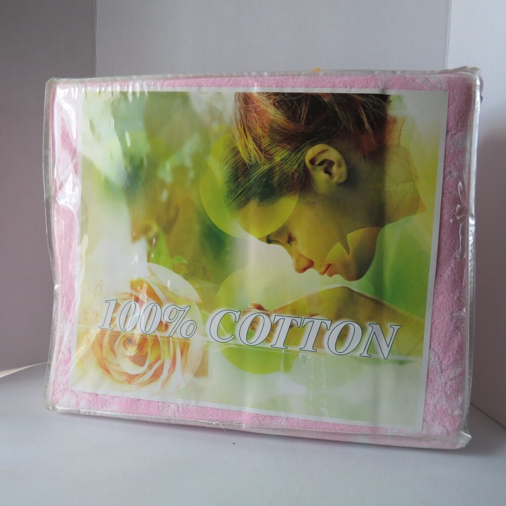 New Cotton Towel Blanket 100% Cotton Pink White Colors 150cm x 200 cm